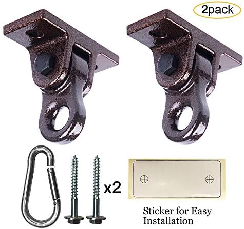 Heavy Duty Bronze Swing Hangers Screws Bolts Included Over 5000 lb Capacity Playground Porch Yoga Seat Trapeze Wooden Sets Indoor Outdoor (2 Pack)