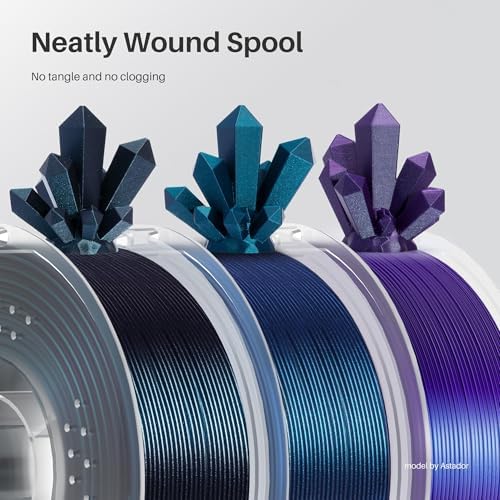 ELEGOO PLA Filament 1.75mm Galaxy Peacock Blue 1KG, Shiny 3D Printer Filament Dimensional Accuracy +/- 0.02mm, 1kg Spool(2.2lbs) 3D Printing Filament Fits for Most FDM 3D Printers