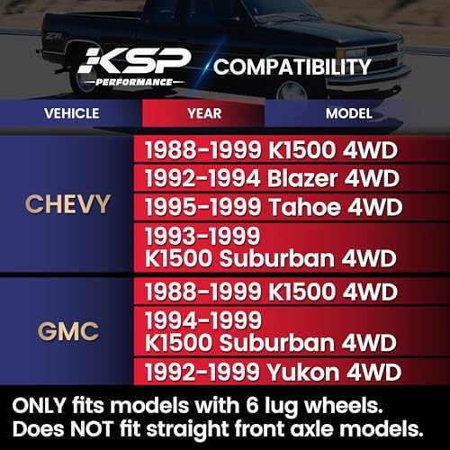 KSP 2-4" K1500 Upper Control Arms, Adjustable Front Control Arm Compatible With Chevy GMC K1500 1988-1999, Aftermarket Steel UCA With Greasable Ball Joint fit Blazer Tahoe Yukon Year Before 1999