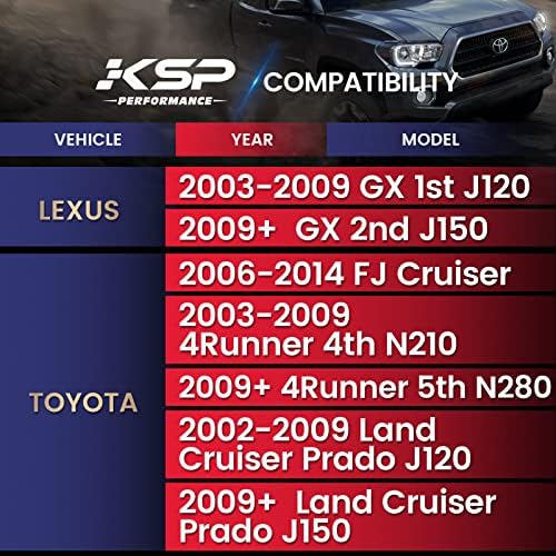 KSP 4Runner Upper Control Arm, 2-4in Adjustable Front Control Arm Compatible with Toyota FJ Cruiser Land Cruiser Prado J120 J150, Aftermarket Arm Replace Stock A-arm After 2-4" Lift on Lexus J120 J150