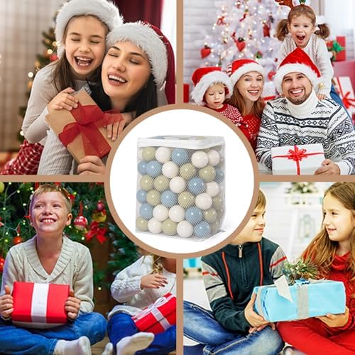 GOGOSO Ball Pit Balls - 2.15inch Plasticsball for Kids Toddlers Birthday Gifts, Summer Vibrant Colors Visual Stimulation Xmas Decor, Creamy Green+Creamy Blue+ Soft White