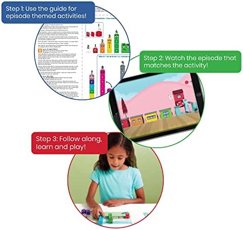 hand2mind MathLink Cubes Numberblocks 1-10 Activity Set, 30 Preschool Learning Activities, Counting Blocks, Linking Cubes, Educational Toys for Kids, Number Games, Math Manipulatives Kindergarten