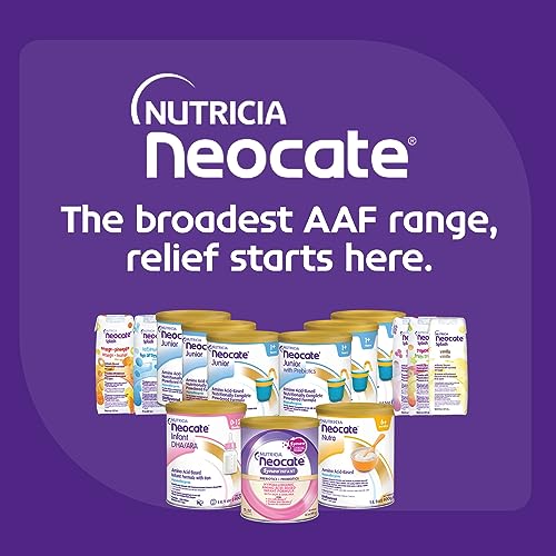 Nutricia Neocate Junior - Hypoallergenic, Dairy-free, Amino Acid-Based Formula - Formula for 1+ Years - For Toddlers, Kids & Teens - Powdered Formula - Chocolate - 14.1 oz can (Case of 4)