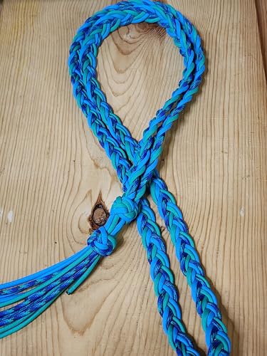 Bridleless Neck Rope Liberty Horse Tack Handmade Braided in Lite Blue/Green by KatzHorseWear