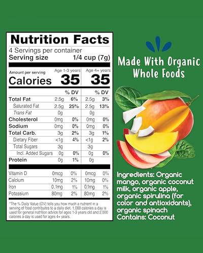 Amara Smoothie Melts - Mighty Sweet Greens - Baby Snacks Made With Fruits and Vegetables - Healthy Toddler Snacks For Your Kids Lunch Box - Organic Plant Based Yogurt Melts - 6 Resealable Bags
