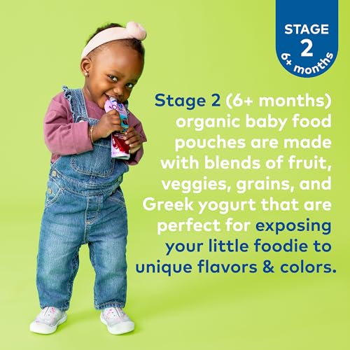 Plum Organics Stage 2 Organic Baby Food - Fruit and Veggie Variety Pack - 4 oz Pouch (Pack of 18) - Organic Fruit and Vegetable Baby Food Pouch
