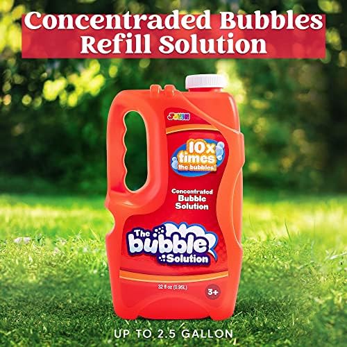 JOYIN 32 oz Bubble Solution Refills (Close to 1L/ 2.5 Gallon), Concentrated Solution for Bubble Machine, Wands, Blower, Easter (Red)