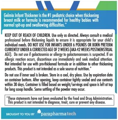 Gelmix Infant Thickener for Breast Milk & Formula, 4.4 oz Jar