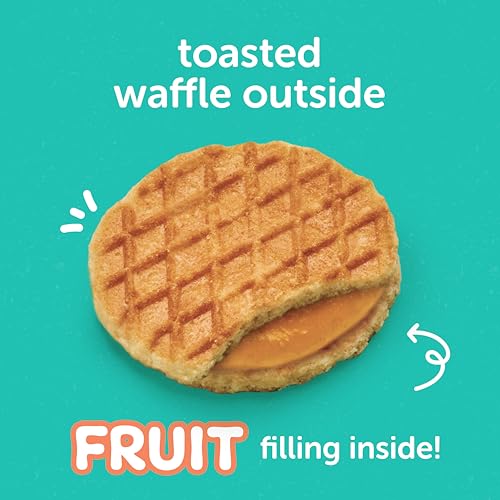 Beech-Nut Toddler Snacks Jammin' Waffles with Fruit Filling for Babies & Toddlers, Peach Mango, 10 Boxes (50 Individually Wrapped Packs)