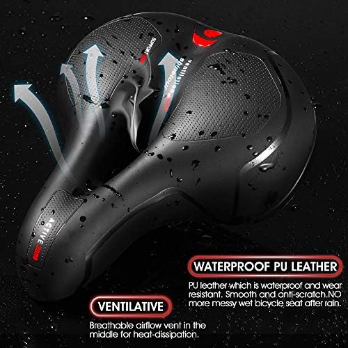 Comfortable Seat Cushion for Men Women with Dual Shock Absorbing Ball Memory Foam Waterproof Wide Bicycle Saddle Fit for Road Bikes