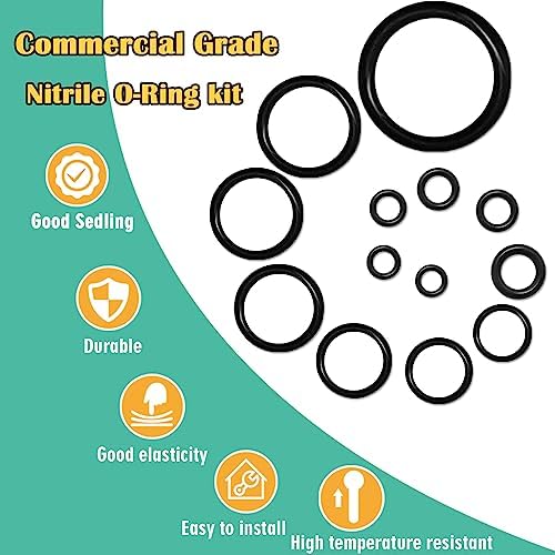 32 Size SAE O Ring Assortment Kit 1086 Pcs Standard Buna-N Rubber O'ring Set with 4 Pick & Hook for Automotive Hydraulic Faucet Plumbing Sealing Repair ID:1/8-2 Inch