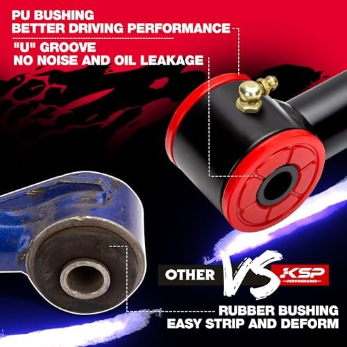 KSP 1-4" Upper Control Arms Kit for Je/ep Grand Cherokee WK 2005-2010, Adjustable Front Lift Control Arm Compatible With Commander XK, Aftermarket UCA with Greasable Ball Joint Replace for Factory Arm