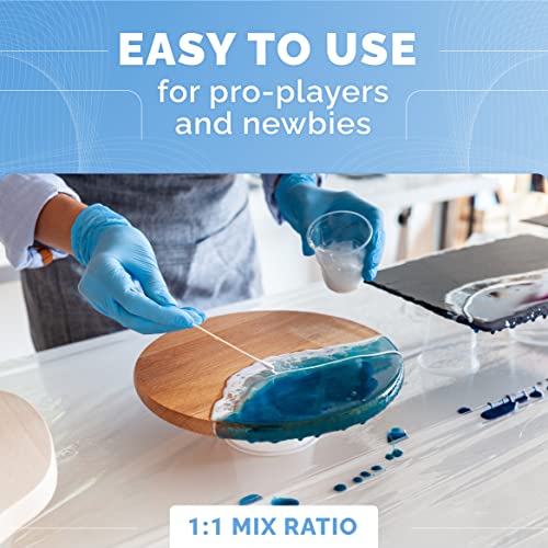 CRAFT RESIN 1 Gallon Crystal Clear Epoxy Resin Kit with Pumps - Food Safe & UV Resistant for DIY Art, Wood, Jewelry Making, Coasters, Mold Casting Resin Epoxy - Low Viscosity for Beginners & Pros