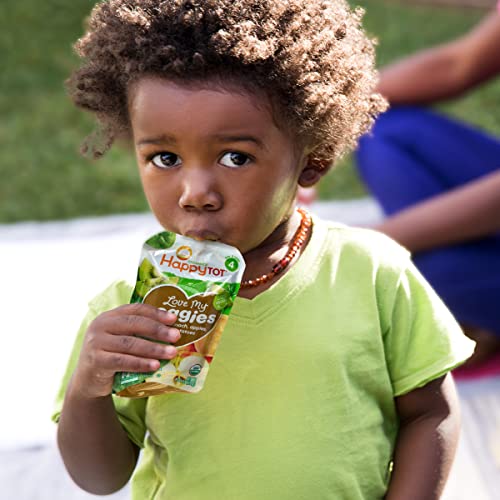 Happy Tot Organics Stage 4 Baby Food Pouches, Gluten Free, Vegan Snack, Love My Veggies, Fruit & Veggie Puree, Variety Pack, 4.22 Ounce (Pack of 16), Amazon Exclusive