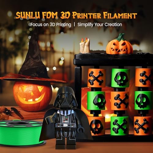 SUNLU Fluorescent PLA 3D Printer Filament, PLA Filament 1.75mm, Brighter Color for Halloween Decoration, Neatly Wound Filament, Fit Most FDM 3D Printer, 1kg Spool, Fluorescent Purple