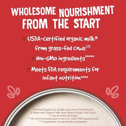 Earth's Best Organic Dairy Infant Formula for Babies 0-12 Months, Milk-Based Powder Formula with Iron, Omega-3 DHA, and Omega-6 ARA, 21 Ounce Container