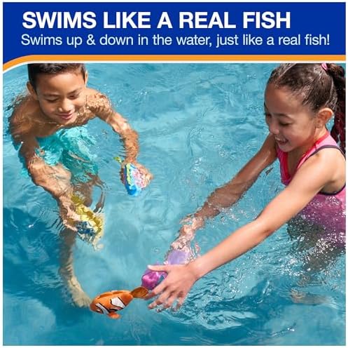 SwimWays Rainbow Reef Fish Toy, Kids Swimming Accessories & Water Toys, Learn to Swim Pool Toys for Kids Ages 5 & Up, Batteries Included, Guppie Goldberg