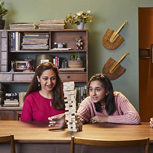Hasbro Gaming Jenga Wooden Blocks Stacking Tumbling Tower Game | Party Games for Kids & Families | Easter Basket Stuffers | Ages 6+ (Amazon Exclusive)