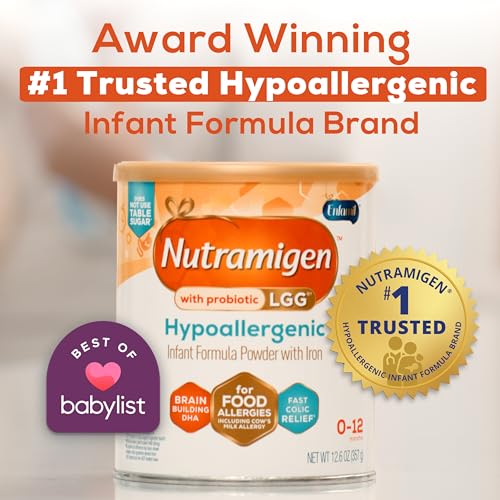Enfamil Nutramigen Baby Formula, Hypoallergenic and Lactose Free Formula with Enflora LGG, Fast Relief from Severe Crying and Colic, Powder Can, 19.8 Oz (Pack of 1)