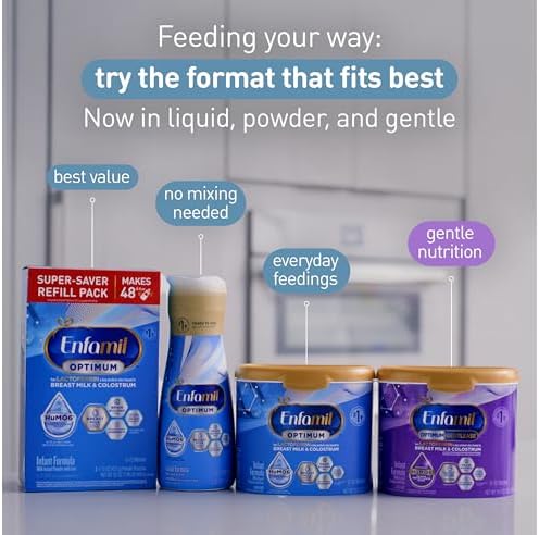 Enfamil Optimum (Enspire), Our Closest Formula to Breast Milk, Immune-Supporting Lactoferrin and Brain-Supporting DHA Baby Formula, Powder 20.5 Oz Tub