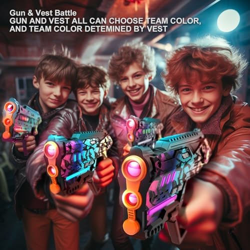 Laser Tag Set of 4, Lazer Tag Game for Kids Indoor & Outdoor Play, Gift Ideas for Kids Teens and Adults, Cool Toys for Teenage Ages 8 9 10 11 12+Year Old Boy & Girls