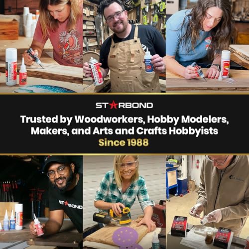 Starbond Super Fast Thin, Premium Instant CA (Cyanoacrylate Adhesive) Super Glue Plus Extra Cap and Microtips, (for Woodturning, Pen Turning, Hobby, Stabilizing, Finish, Inlay) (4 Ounce)