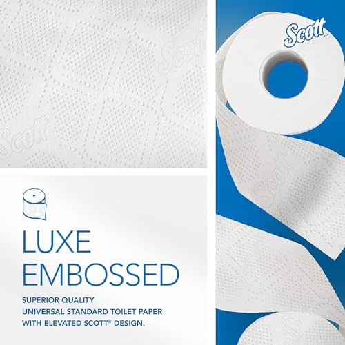 Scott Professional Standard Roll Bulk Toilet Paper (04460), 2-Ply, Elevated Design, White, Individually Wrapped (80 Rolls of 550 Sheets, 44,000 Sheet Total)
