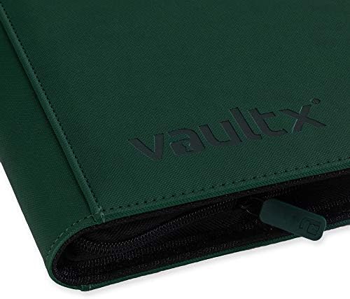 Vault X 12 XL Pocket Trading Card Zip Binder - 624 cards, Premium Exo-Tec Album Material, 26 Side-Loading Pages, Folder for Collectible Card Games, Sports, TCG (Green)