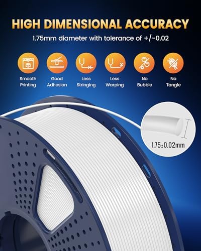 SUNLU PLA+2.0 3D Printer Filament Bundle, 4KG Upgrade PLA+ Filament 1.75mm, Tougher and Stronger, Dimensional Accuracy +/-0.02mm, 1KG per Spool, 4 Packs, 4KG Total, Black+White+Klein Blue+Red