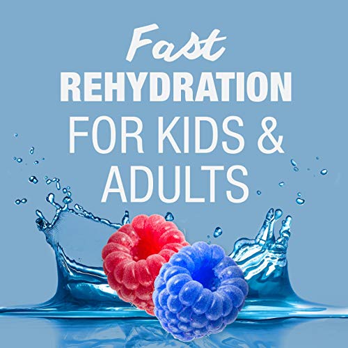 Pedialyte AdvancedCare Electrolyte Solution, 1 Liter, 8 Count, with PreActiv Prebiotics, Hydration Drink, Blue Raspberry (Pack of 2)