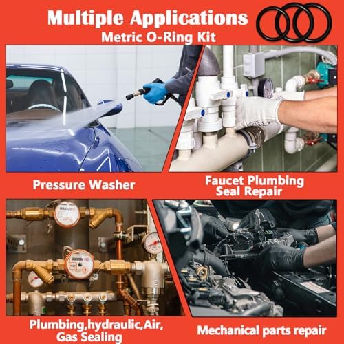 419 PCS Universal Metric O-Ring Kit,32 Sizes Buna-N 70A Rubber O Ring Assortment Set for Various Car Auto Faucet Plumbing Pressure Washer Air or Gas Sealing Repair Resist Oil and Heat