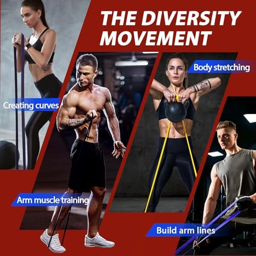 LEEKEY Resistance Bands Set for Pull-Up Assistance & Full-Body Training, Multi-Level Exercise Bands with Bag for Home Workouts, Physical Therapy, Strength Training (Men/Women)