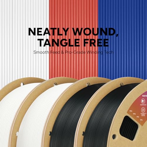 OVERTURE 4KG Bundle PLA Filament 1.75mm, Neatly Wound 3D Printer Filament 4 Pack 1kg Spool (2.2lbs), Dimensional Accuracy +/- 0.02 mm, Fit Most FDM 3D Printers (Black*2 & White*2)