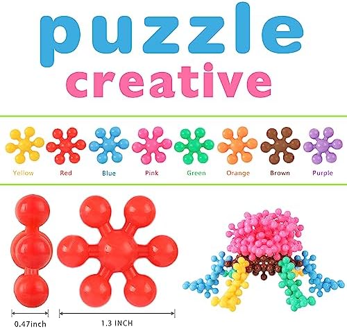 TOMYOU 200 Pieces Building Blocks Kids STEM Toys Educational Discs Sets Interlocking Solid Plastic for Preschool Boys and Girls Aged 3+, Safe Material Creativity