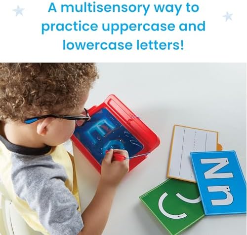 hand2mind Letter Tracing Sensory Pad, Reusable Handwriting Practice for Kids 3-5, Learn to Write, Letter Tracing Board, Toddler Writing Practice, Montessori Alphabet Toys, Preschool Learning Toys