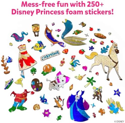 Skillmatics Foil Fun - Disney Princess, Mess-Free Art & Craft Kits for Kids, DIY Creative Activity, Travel Toys, Perfect Gifts for Fans of Moana, Cinderella, Ariel, Jasmine, Ages 4, 5, 6, 7, 8, 9