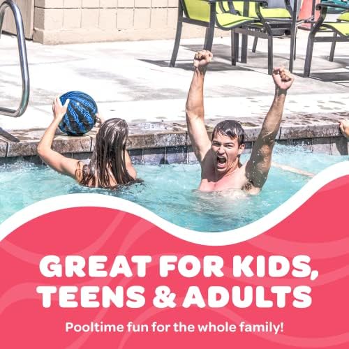 Watermelon Ball – The Ultimate Swimming Pool Game | Pool Ball for Under Water Passing, Dribbling, Diving and Pool Games for Teens, Kids, or Adults | Balls Fills with Water (9 inch Ball (Blue))