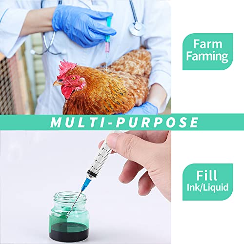 50 Pack 3ml Disposable Syringe with Needle 23Ga 1.0 Inch, Luer Lock Syringes, Individual Sterilized Wrapped