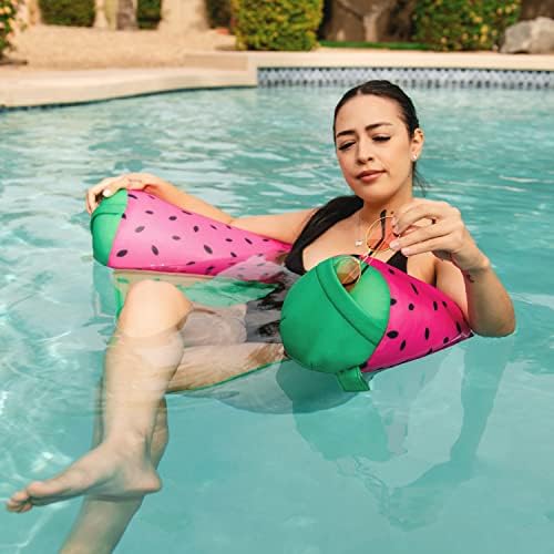 Big Joe Noodle Sling, No Inflation Needed, Pool Float with Armrests, Quick Draining Fabric, Cup Holder