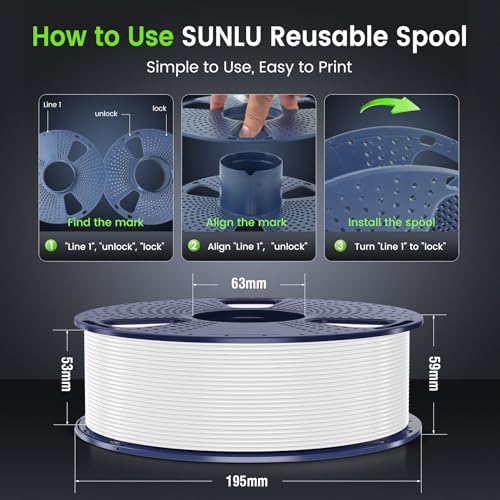 SUNLU 4kg PLA 3D Printer Filament Bundle, Neatly Wound PLA Filament 1.75mm ±0.02mm, Individually Vacuum Packed, 4kg in Total, 1kg per Spool, 4 Pack, 4000g, Pure Yellow