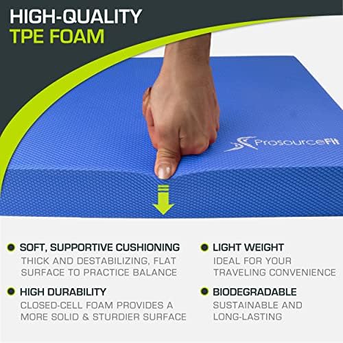ProsourceFit Exercise Balance Pad – Non-Slip Cushioned Foam Mat & Knee Pad for Fitness and Stability Training, Yoga, Physical Therapy