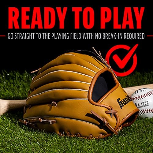 Franklin Sports Baseball and Softball Glove - Fieldmaster Adult + Youth Baseball Gloves - Men's + Women's Infield + Outfield Mitt