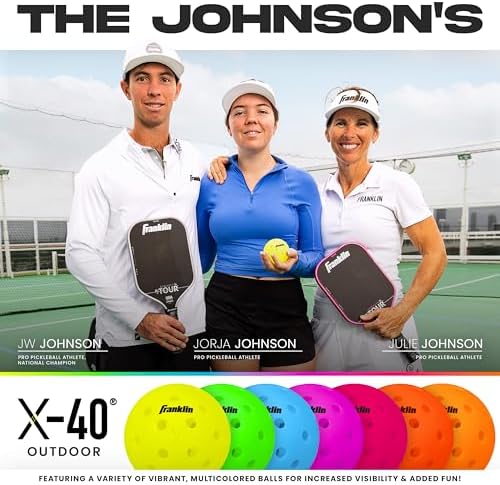 Franklin Sports X-40 Outdoor Pickleballs - Official Ball of USA Pickleball, APP Tour + US Open - Regulation Size