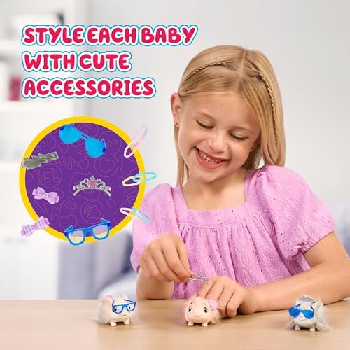 Little Live Pets Bunny Mama Surprise Toy Set, Hutch Interactive Animal Playset with 3 Surprise Babies, 20+ Sounds, Bunny Accessories for Girls Ages 3+