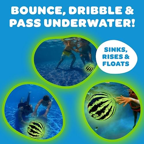 Watermelon Ball Lit - Glow in The Dark Pool Toy for Kids Ages 8-12, Teens, Adults - 9 Inch Swimming Pool Game for Family Fun