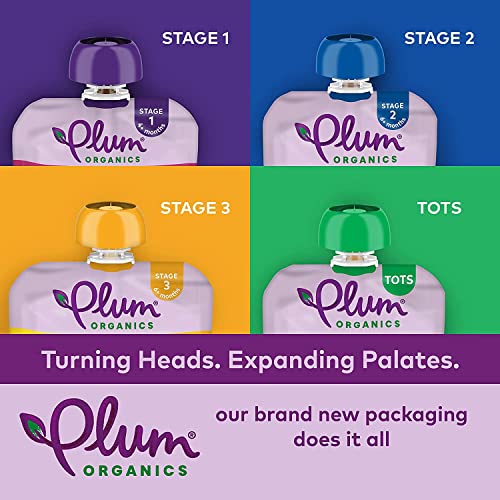 Plum Organics Mighty 4 Organic Toddler Food - Banana, Peach, Pumpkin, Carrot, Greek Yogurt, and Oat - 4 oz Pouch (Pack of 12) - Organic Fruit and Vegetable Toddler Food Pouch
