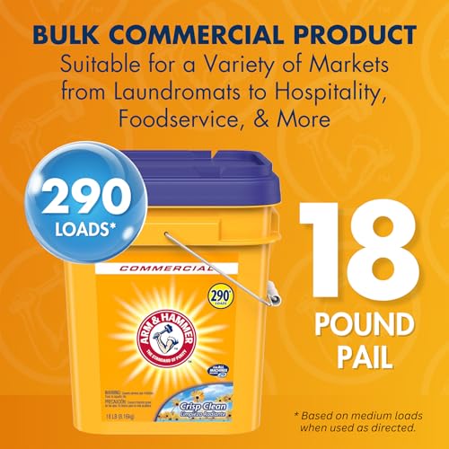 Arm & Hammer powder laundry detergent, crisp clean, 18 lb pail
