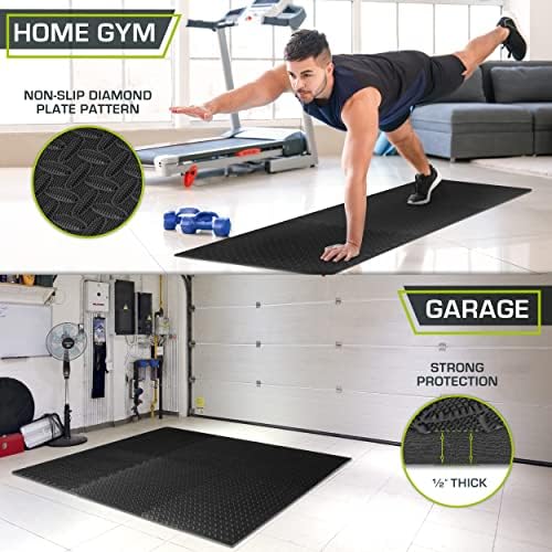 ProsourceFit Puzzle Exercise Mat ½ in, EVA Interlocking Foam Floor Tiles for Home Gym, Mat for Home Workout Equipment, Floor Padding for Kids