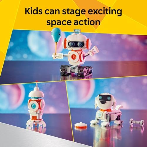 LEGO Creator 3 in 1 Space Robot Toy - Building Toy Kit for Kids with 3 Options, Robot, Spaceship, or Dog - 8 Year Old Boy & Girl Birthday Gifts - 31164