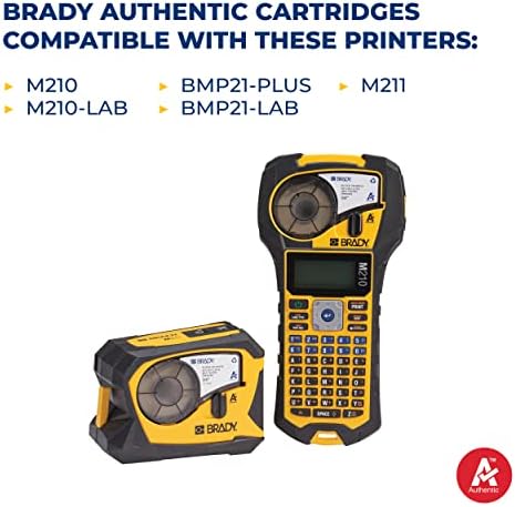 Brady Authentic (M21-500-595-WT) All-Weather Vinyl Label for Indoor/Outdoor ID, Lab and Equipment Labeling, Black on White- For M210, M210-LAB, M211, BMP21-PLUS and BMP21-LAB Printers, .5" W 21' L